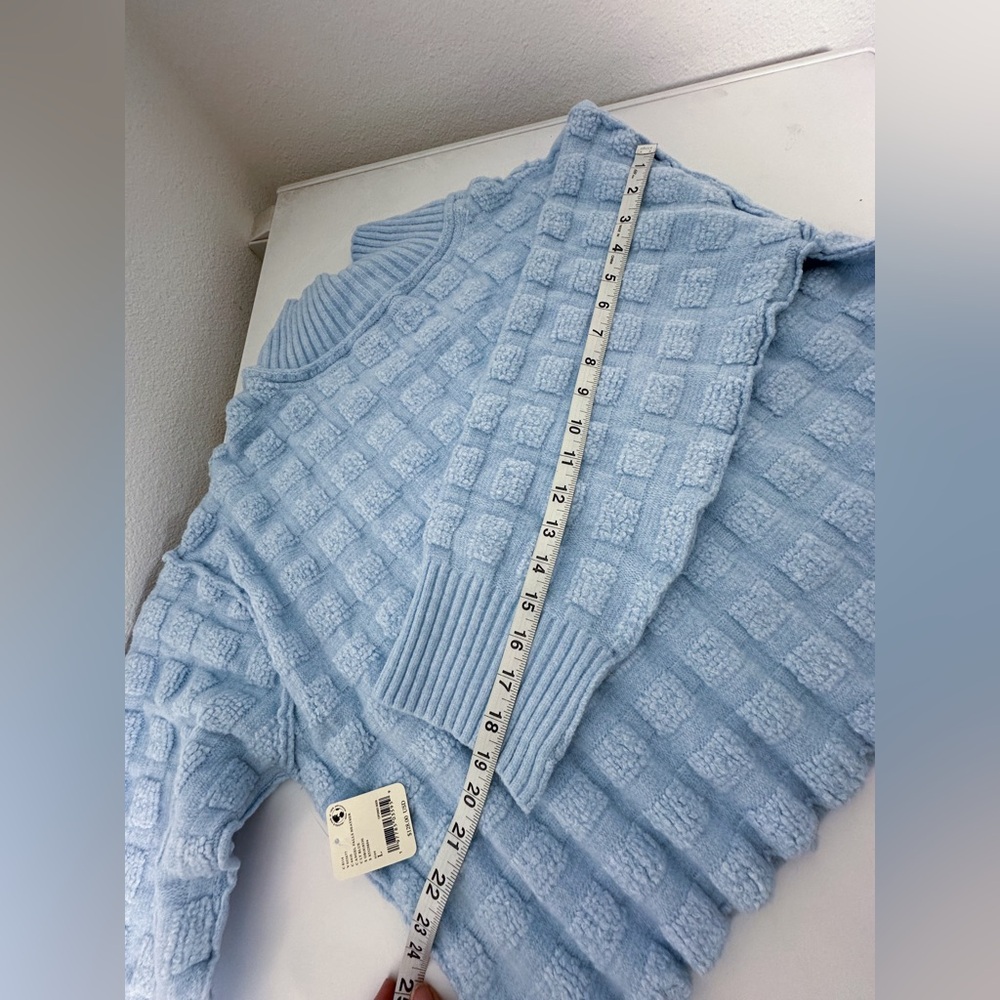 Free People Care Soul Searcher Mock Neck Sweater in Angel Falls Heather sz Large - Picture 9 of 11